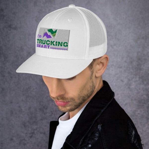 Trucker Cap - Embroidered (stitched into the cap's fabric) - Available in White or Black  Great Value! - Image 3